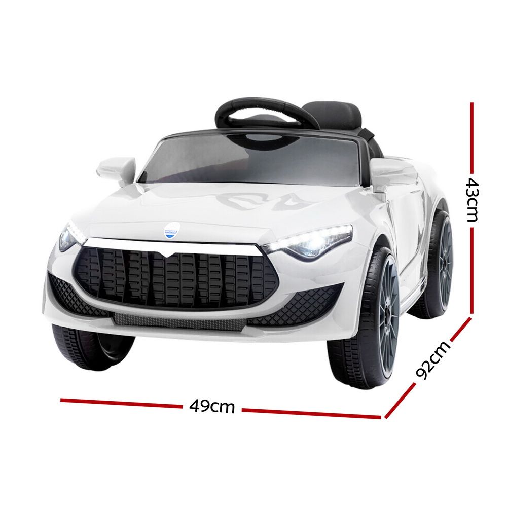 12V Kids Electric Ride-On Sports Car, White