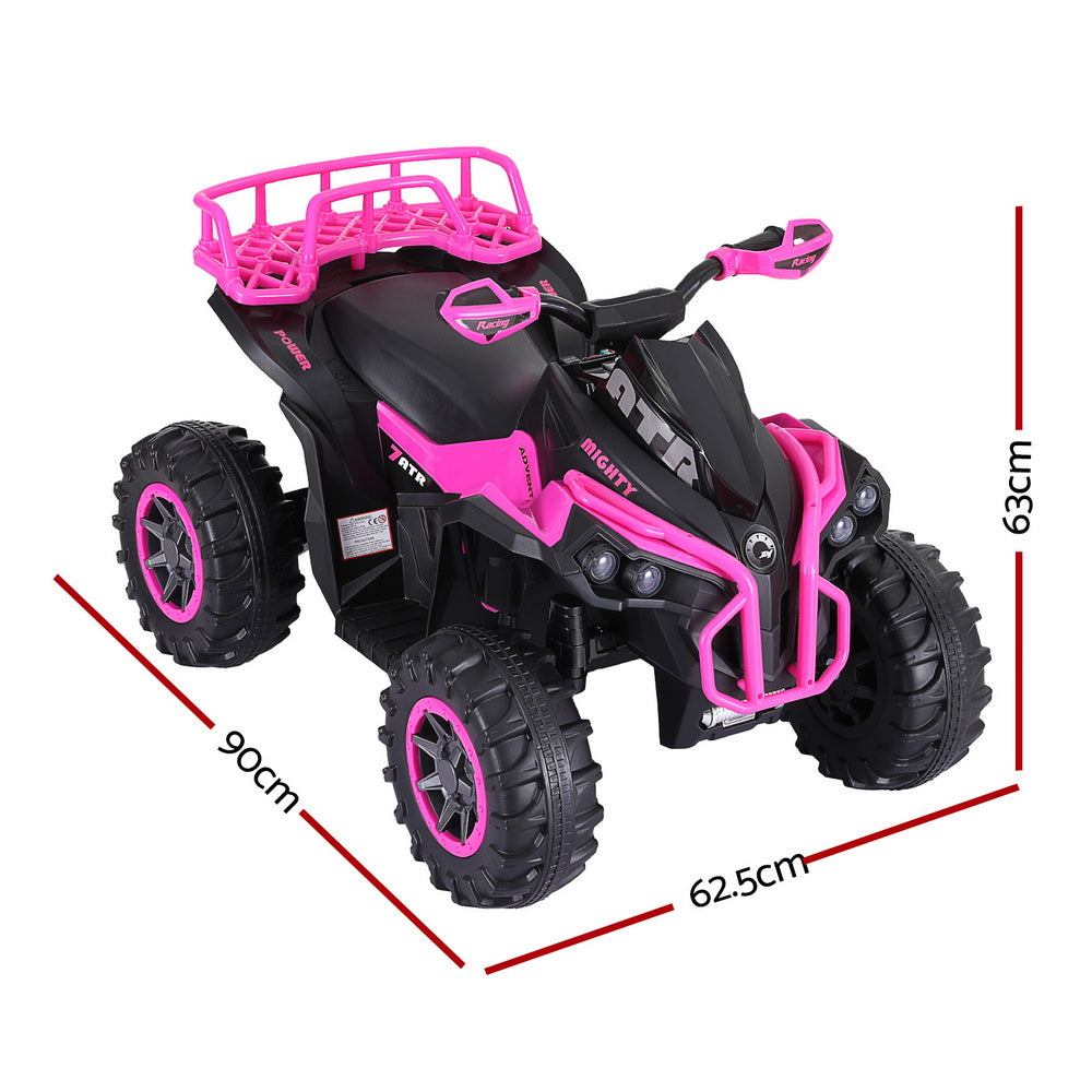 12V Kids Electric Ride-On Quad Bike, Pink