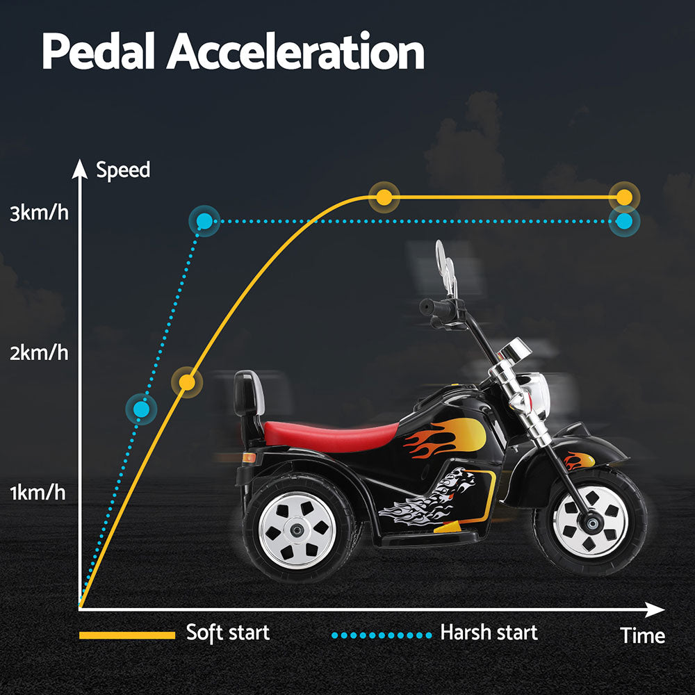 6V Kids Electric Ride-On Motorbike, Black