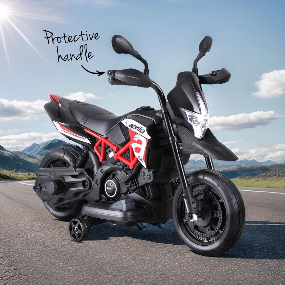 Aprilia Dorsoduro 900 6V Kids Electric Ride-On Motorbike, Black