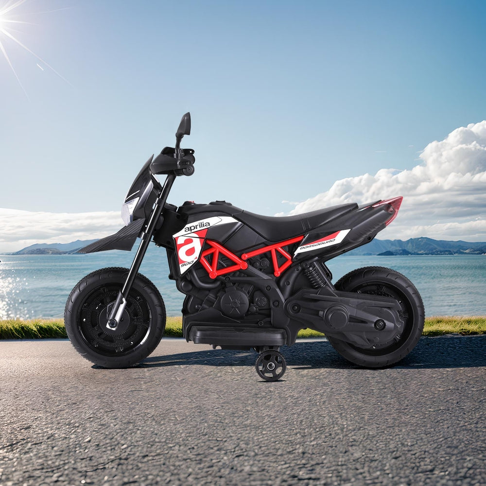 Aprilia Dorsoduro 900 6V Kids Electric Ride-On Motorbike, Black