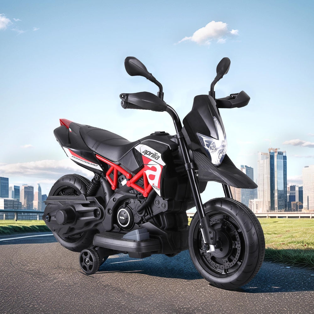 Aprilia Dorsoduro 900 6V Kids Electric Ride-On Motorbike, Black