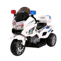 6V Kids Electric Police Ride On Motorbike - White