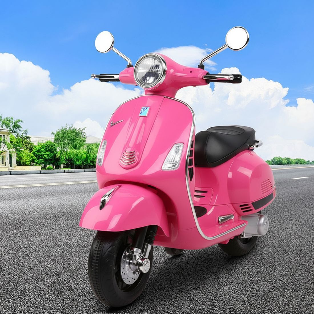 Vespa GTS 6V Kids Electric Ride-On Motorbike, Pink