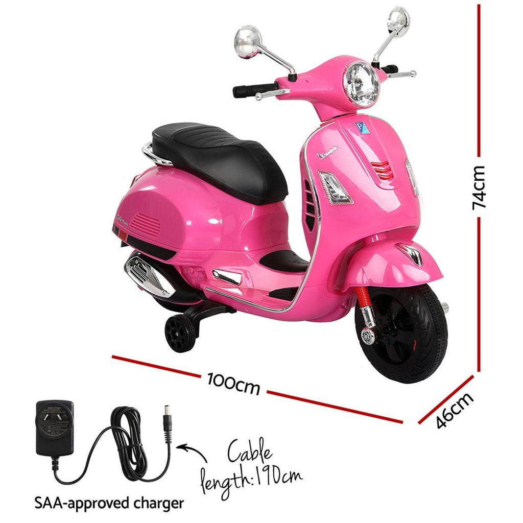 Vespa GTS 6V Kids Electric Ride-On Motorbike, Pink