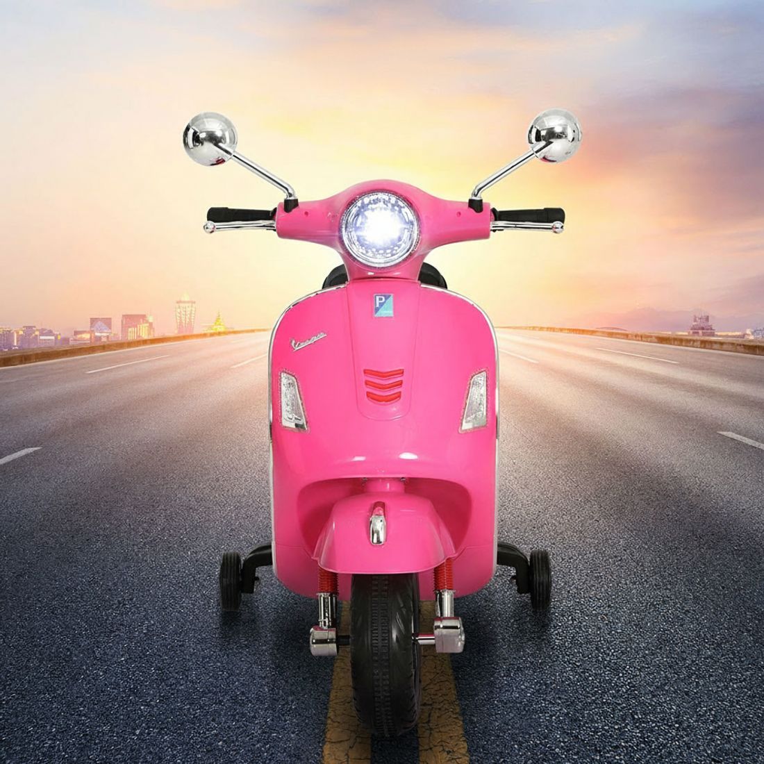 Vespa GTS 6V Kids Electric Ride-On Motorbike, Pink