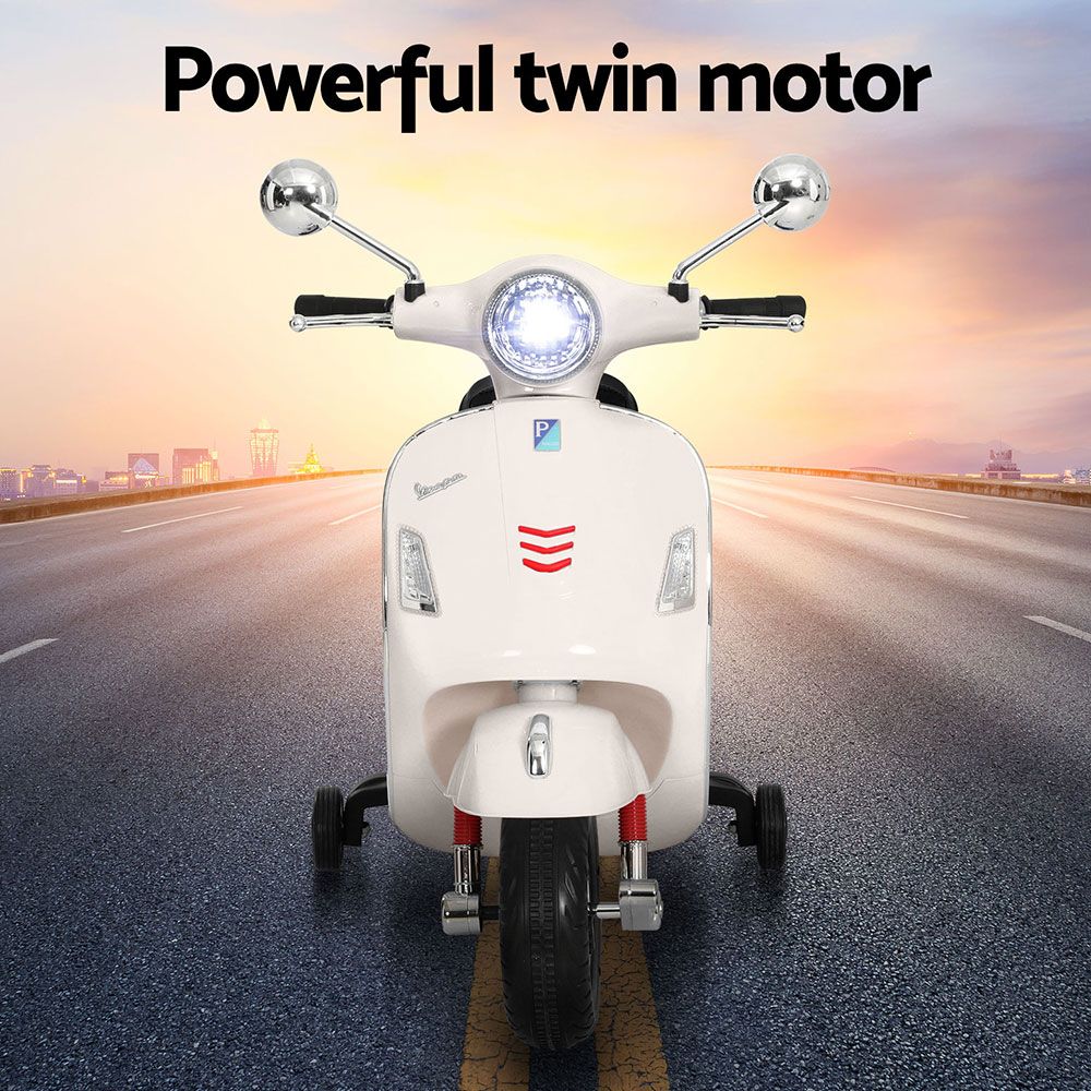 Vespa GTS 6V Kids Electric Ride-On Motorbike, White