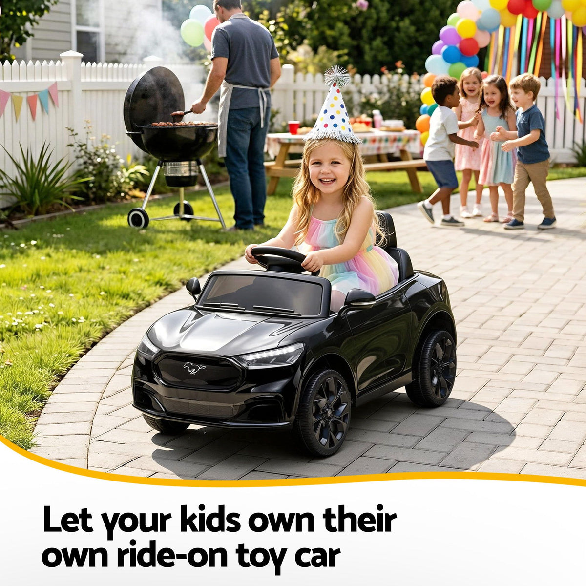 12V Licensed Ford Kids Electric Ride On Car with Parental Remote - Black