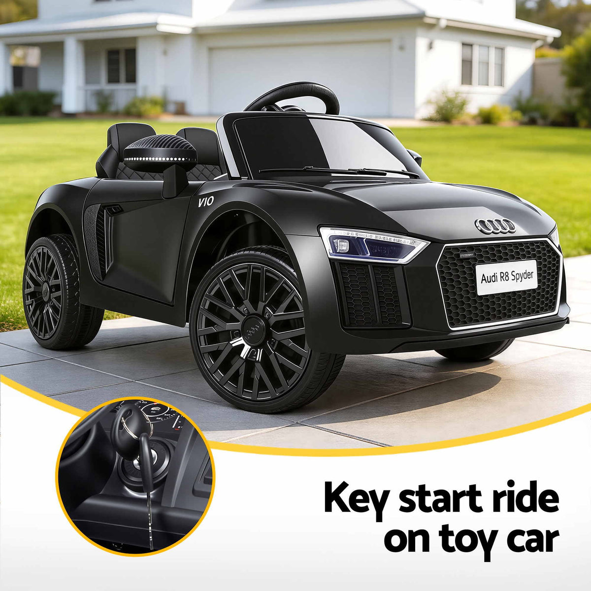 Audi R8 6V Kids Electric Ride-On Car, Black