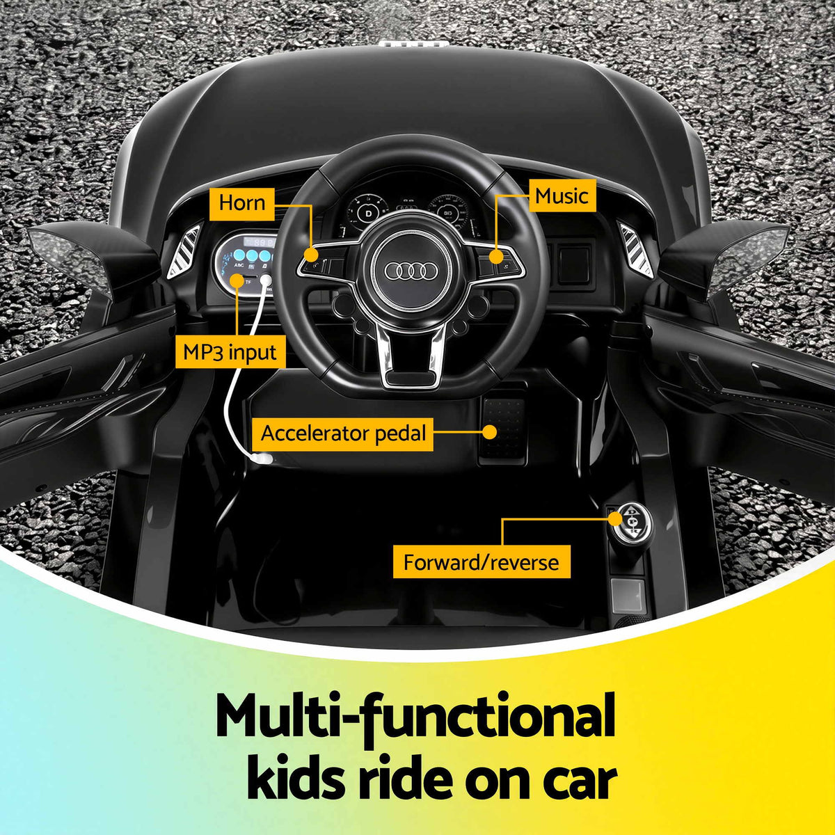 Audi R8 6V Kids Electric Ride-On Car, Black