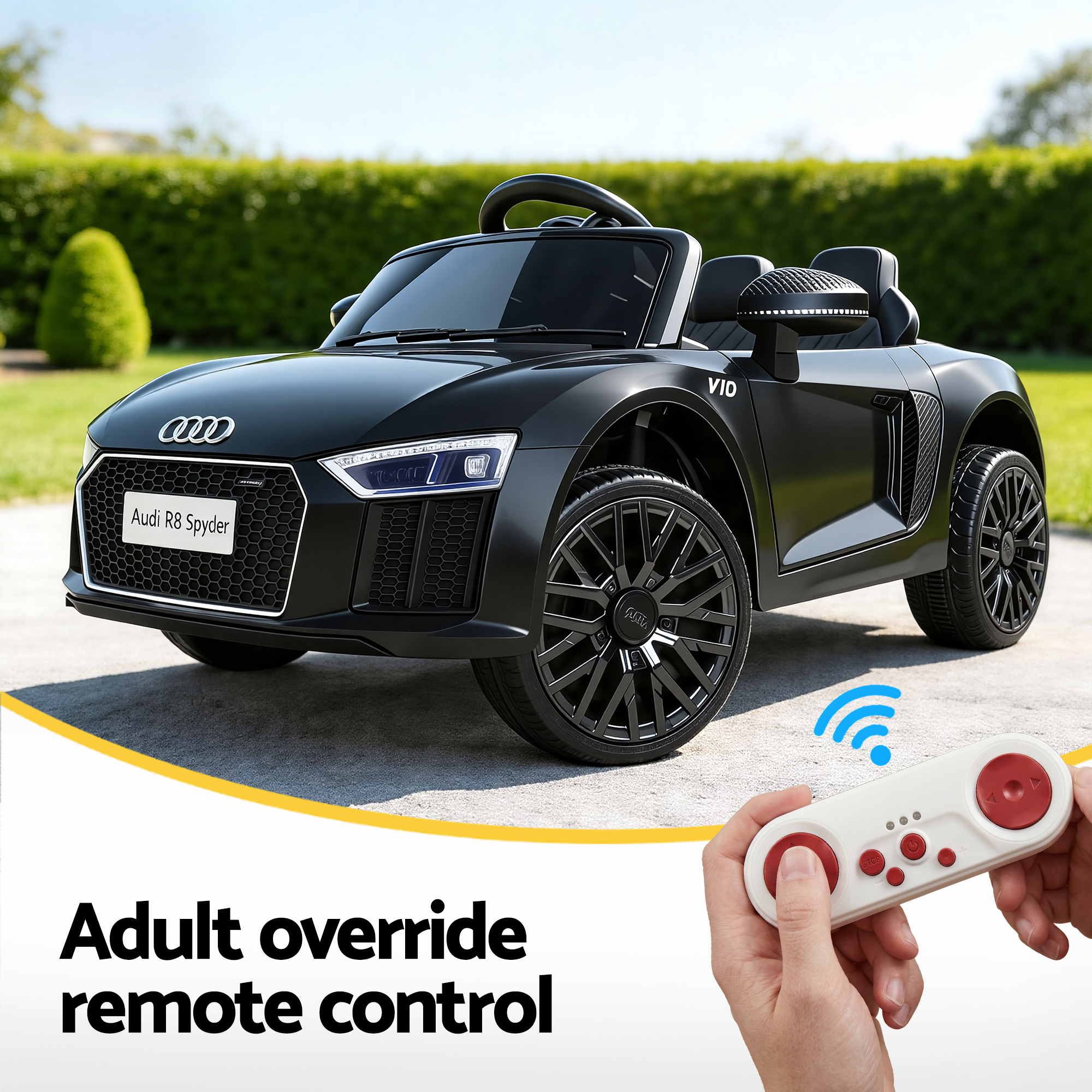 Audi R8 6V Kids Electric Ride-On Car, Black