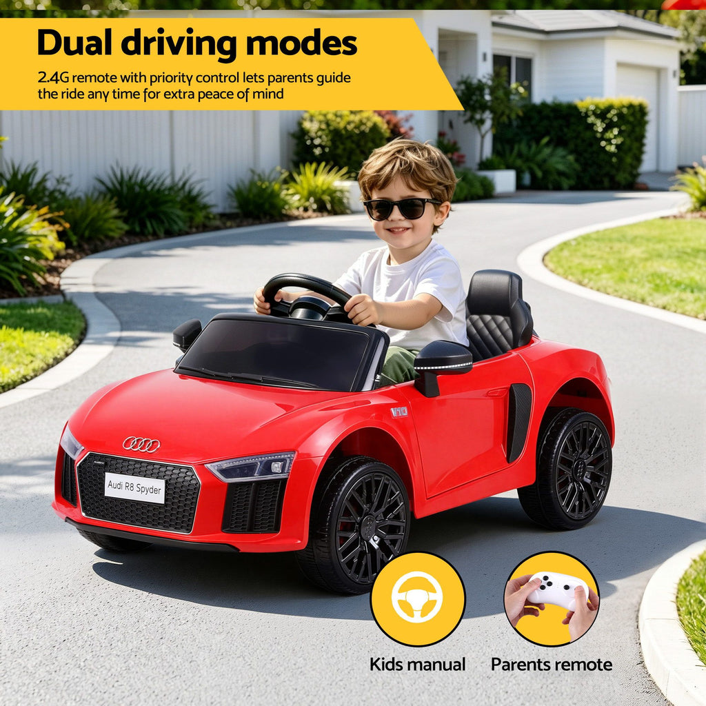 Audi R8 12V Kids Electric Ride-On Car, Red