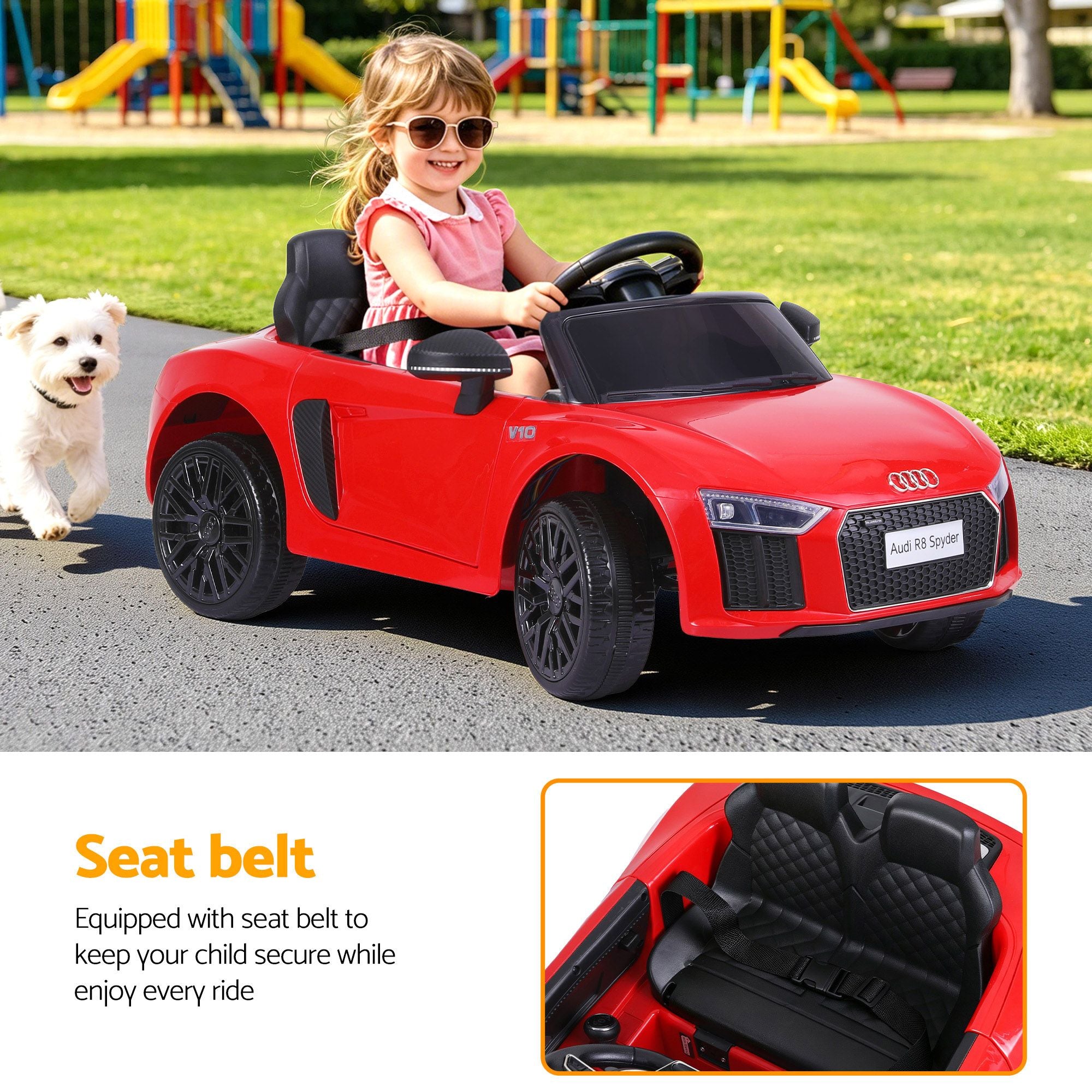 Audi R8 12V Kids Electric Ride-On Car, Red