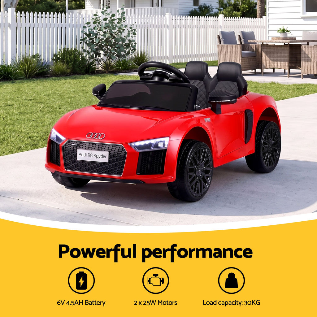 Audi R8 12V Kids Electric Ride-On Car, Red