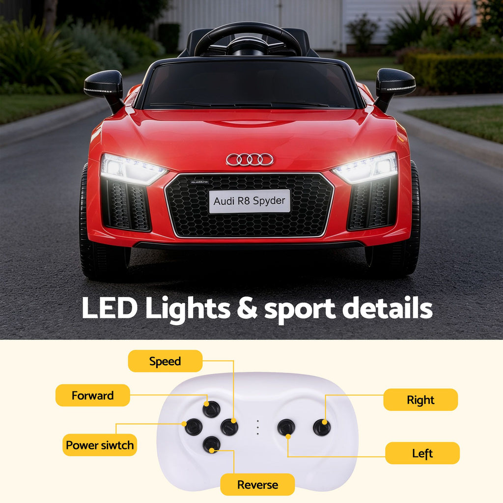 Audi R8 12V Kids Electric Ride-On Car, Red