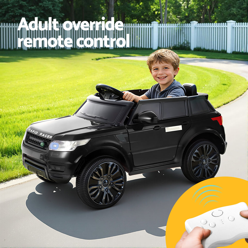 12V Range Rover-Inspired Kids Electric Ride-On Car, Black