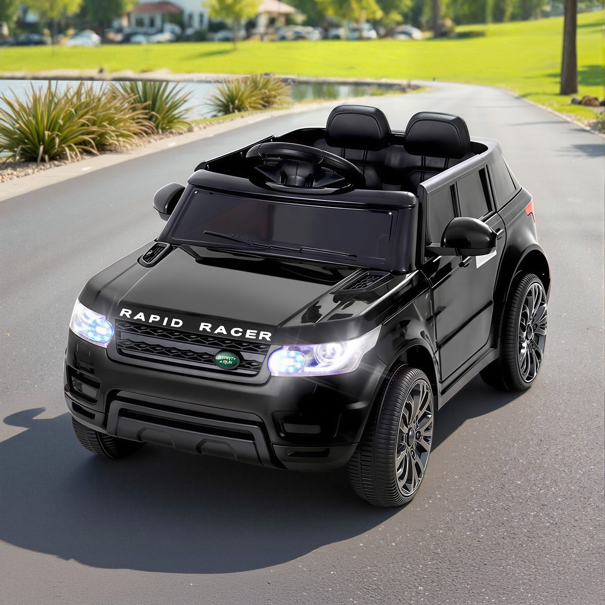 12V Range Rover-Inspired Kids Electric Ride-On Car, Black