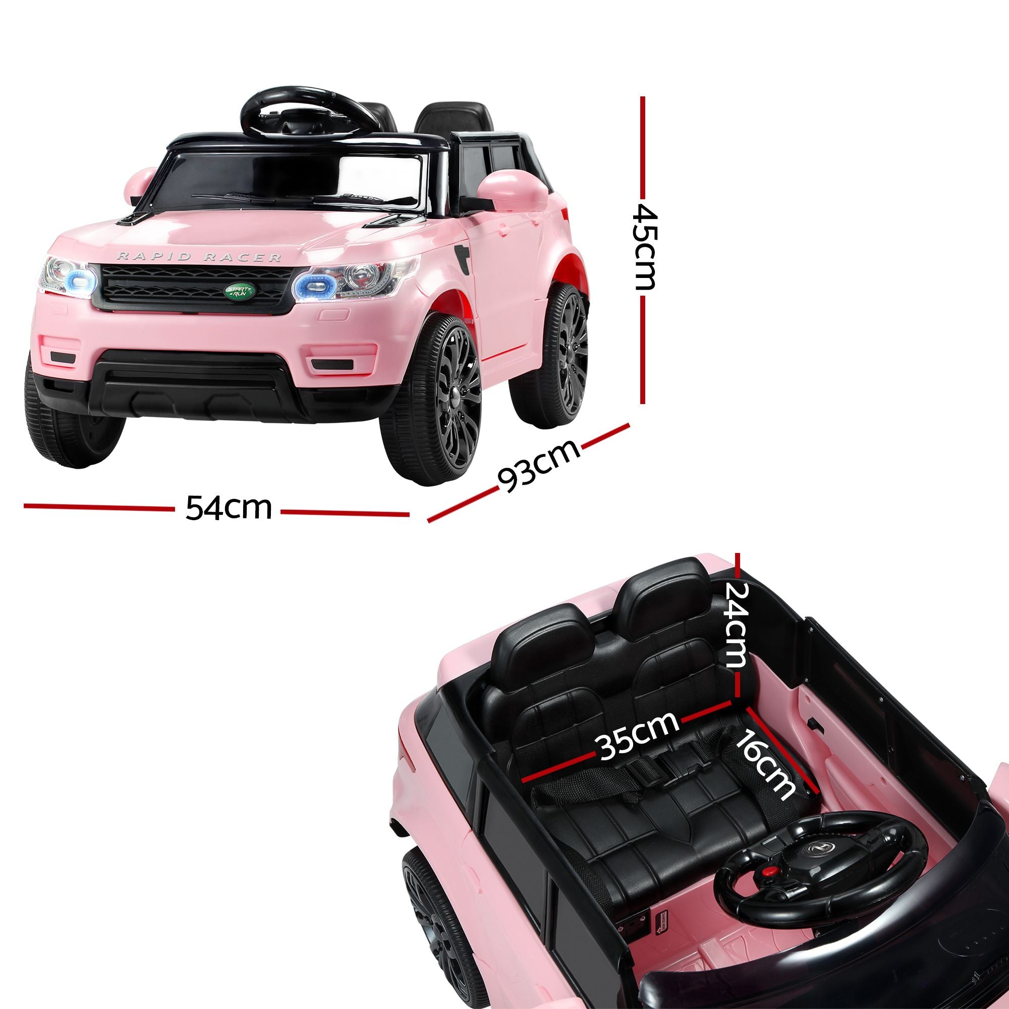 6V Range Rover-Inspired Kids Electric Ride-On Car, Black