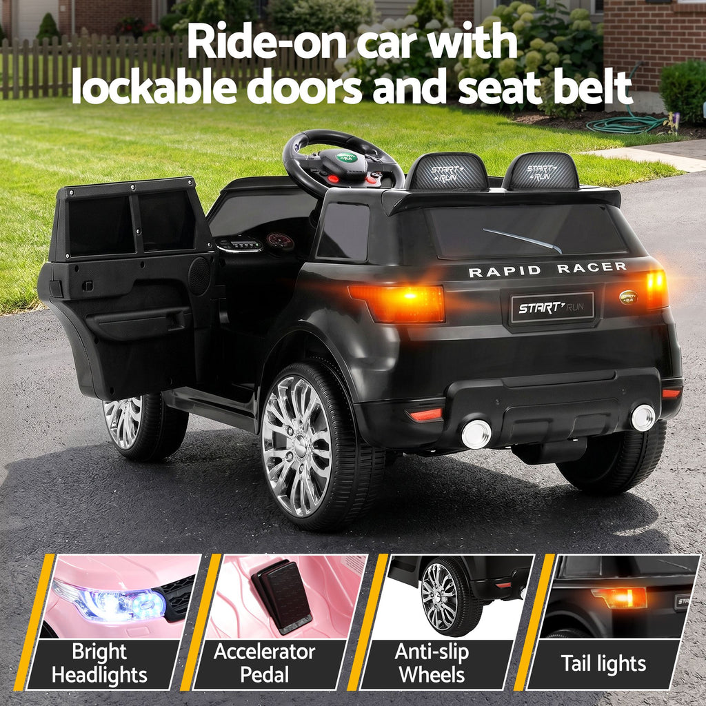 6V Range Rover-Inspired Kids Electric Ride-On Car, Black