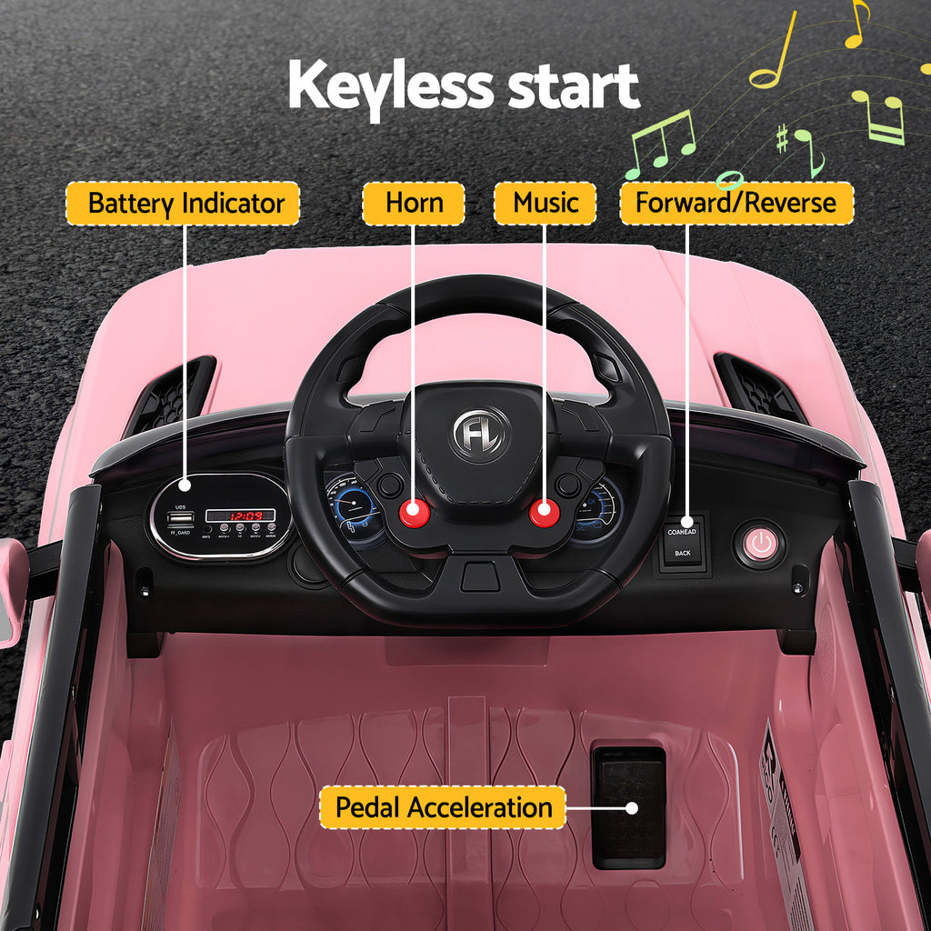 12V Range Rover-Inspired Kids Electric Ride-On Car 93cm, Pink