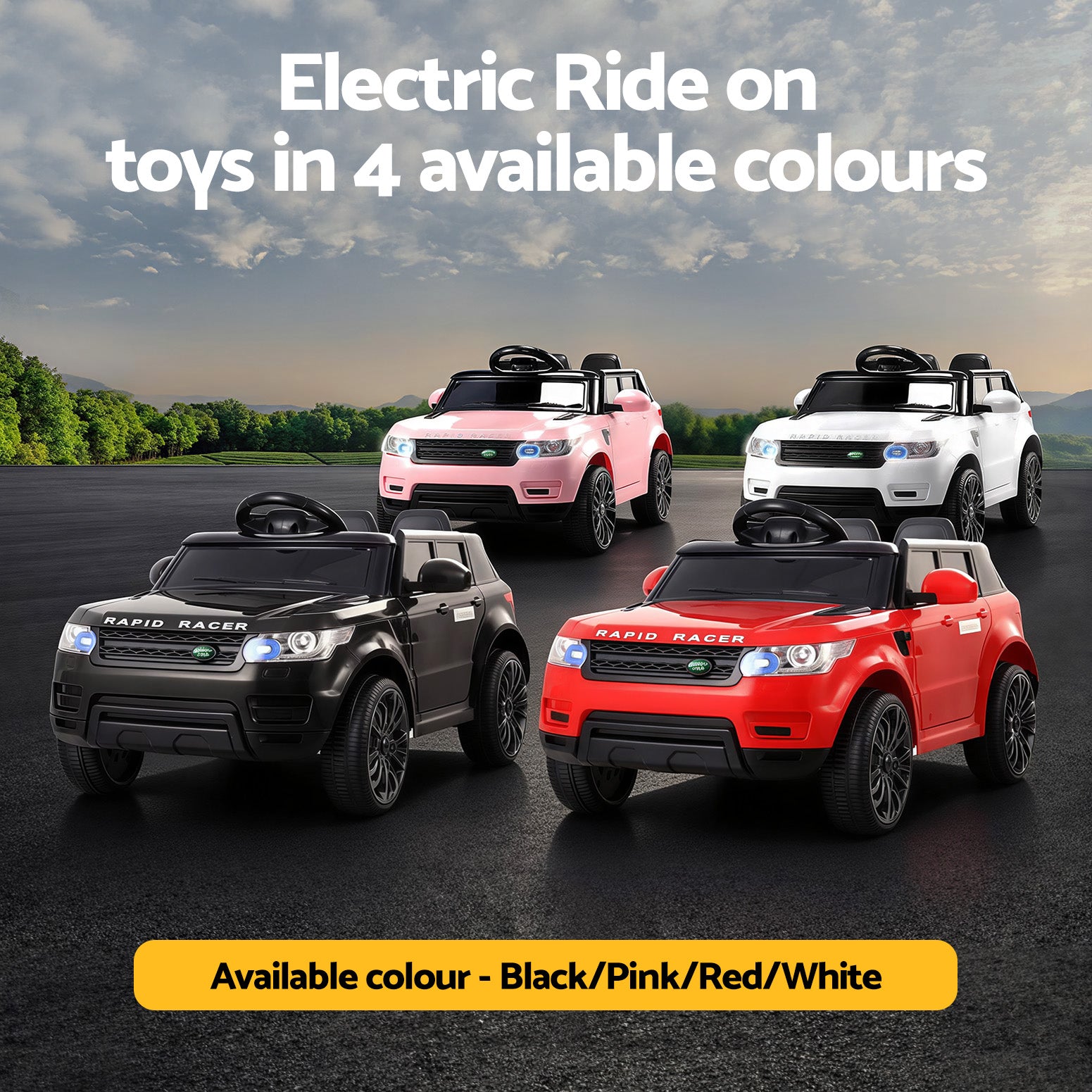 12V Range Rover-Inspired Kids Electric Ride-On Car 93cm, Pink