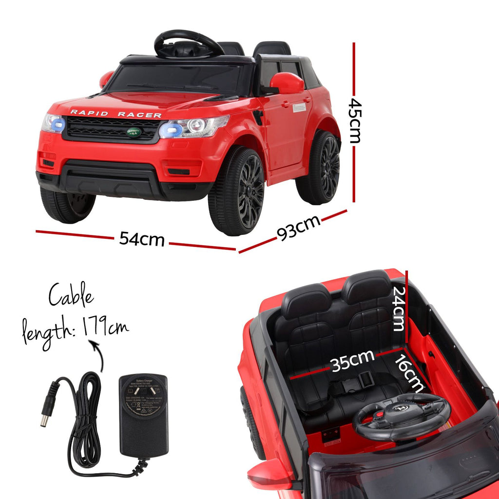 12V Range Rover-Inspired Kids Electric Ride-On Car, Red