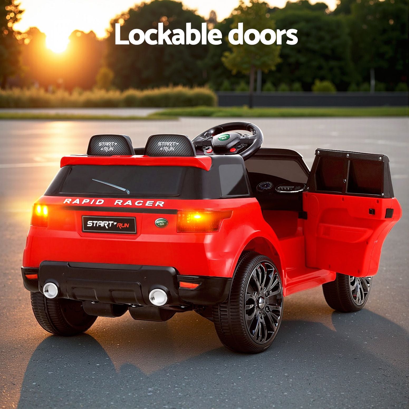 12V Range Rover-Inspired Kids Electric Ride-On Car, Red