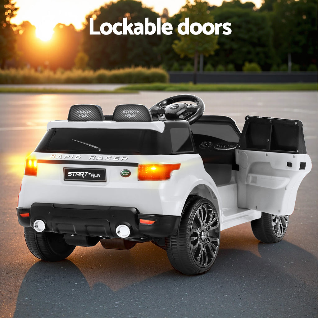 12V Range Rover-Inspired Kids Electric Ride On Car with Parental Remote - White