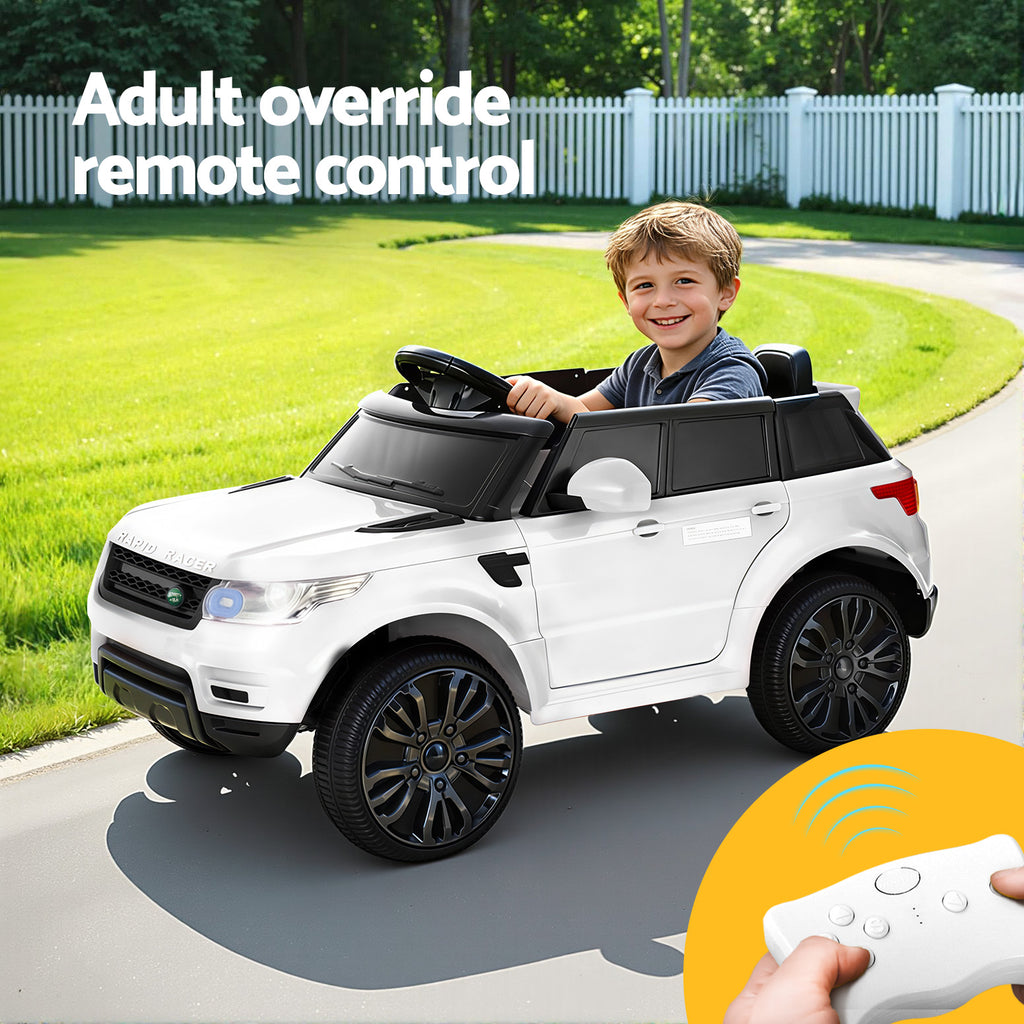 12V Range Rover-Inspired Kids Electric Ride On Car with Parental Remote - White