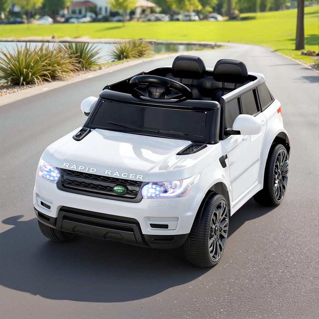 12V Range Rover-Inspired Kids Electric Ride On Car with Parental Remote - White
