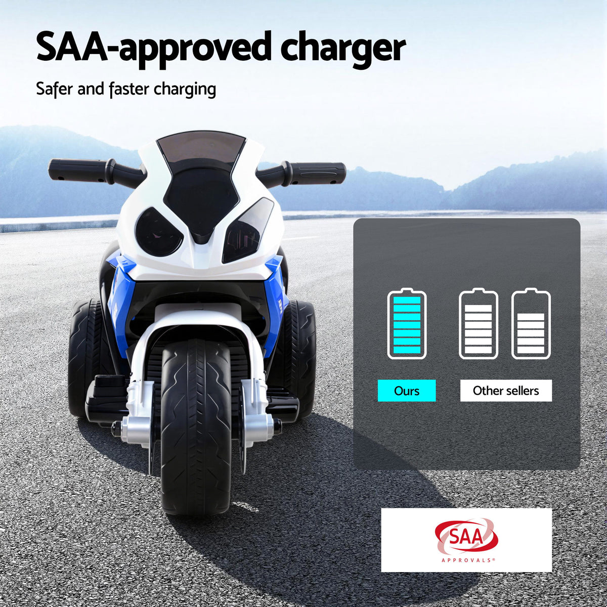 BMW S1000RR 6V Kids Electric Ride-On Motorbike, Blue