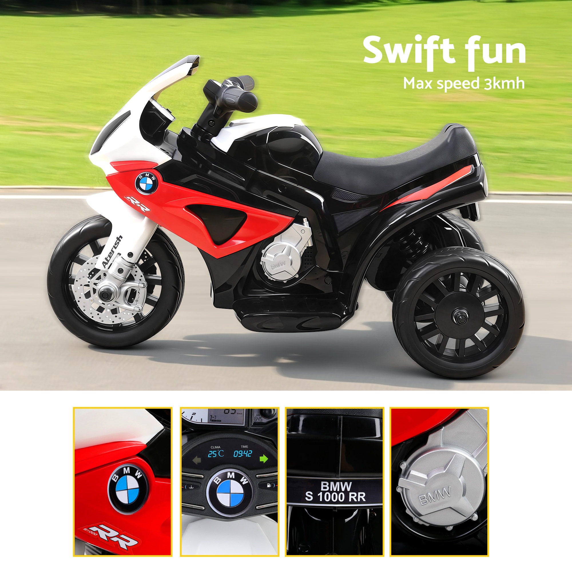 6V Licensed BMW S1000RR Kids Electric Ride On Motorbike - Red