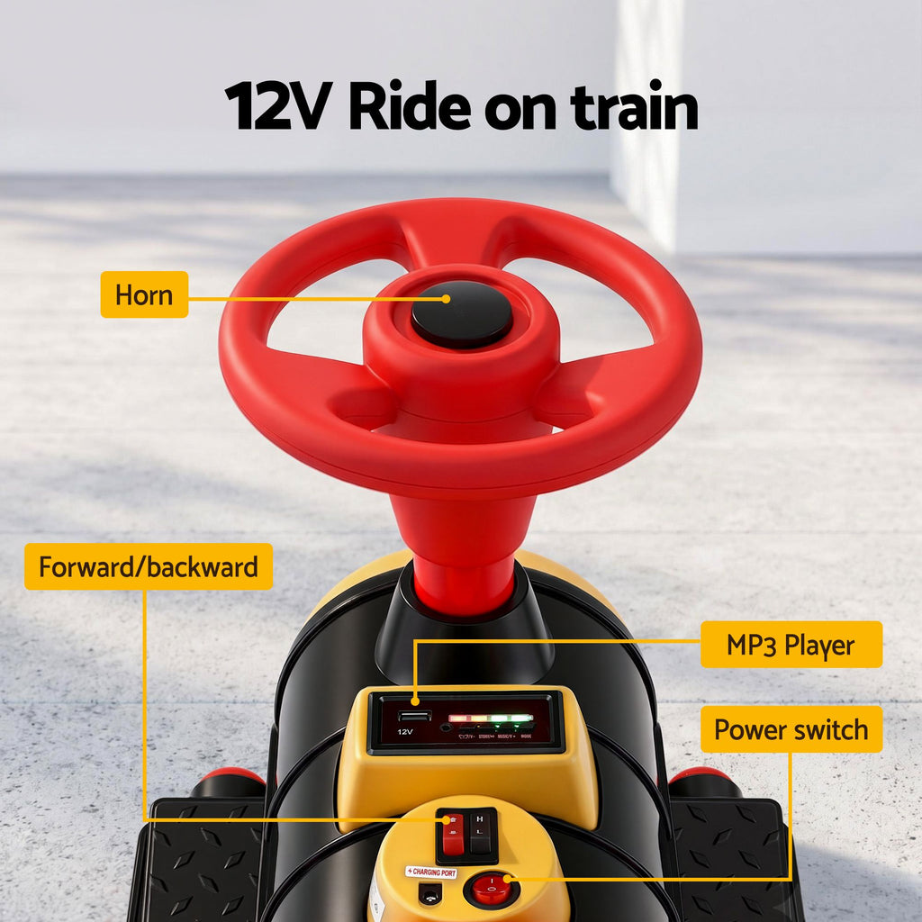 12V 2 Seater Kids Electric Ride-On Train, Red