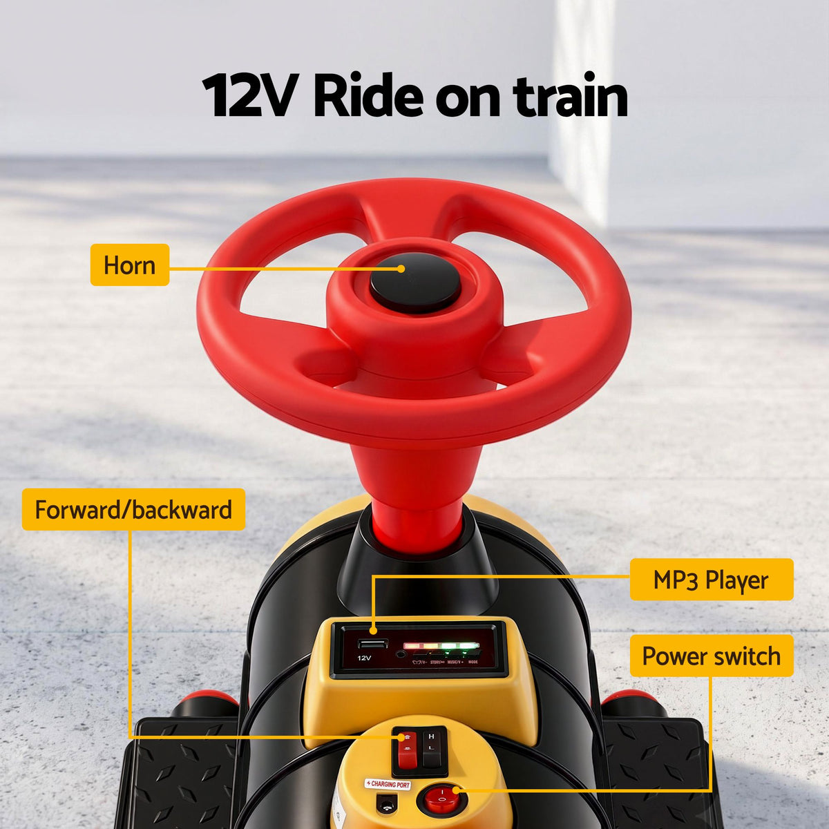 12V 2 Seater Kids Electric Ride-On Train, Red