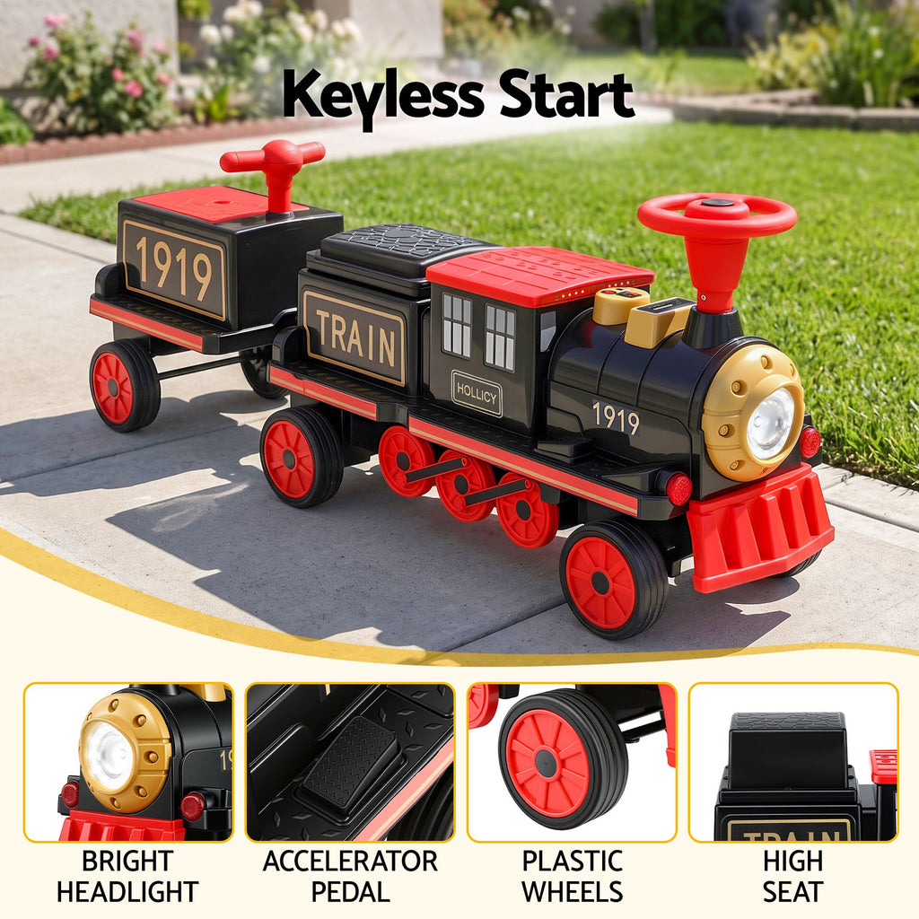 12V 2 Seater Kids Electric Ride-On Train, Red