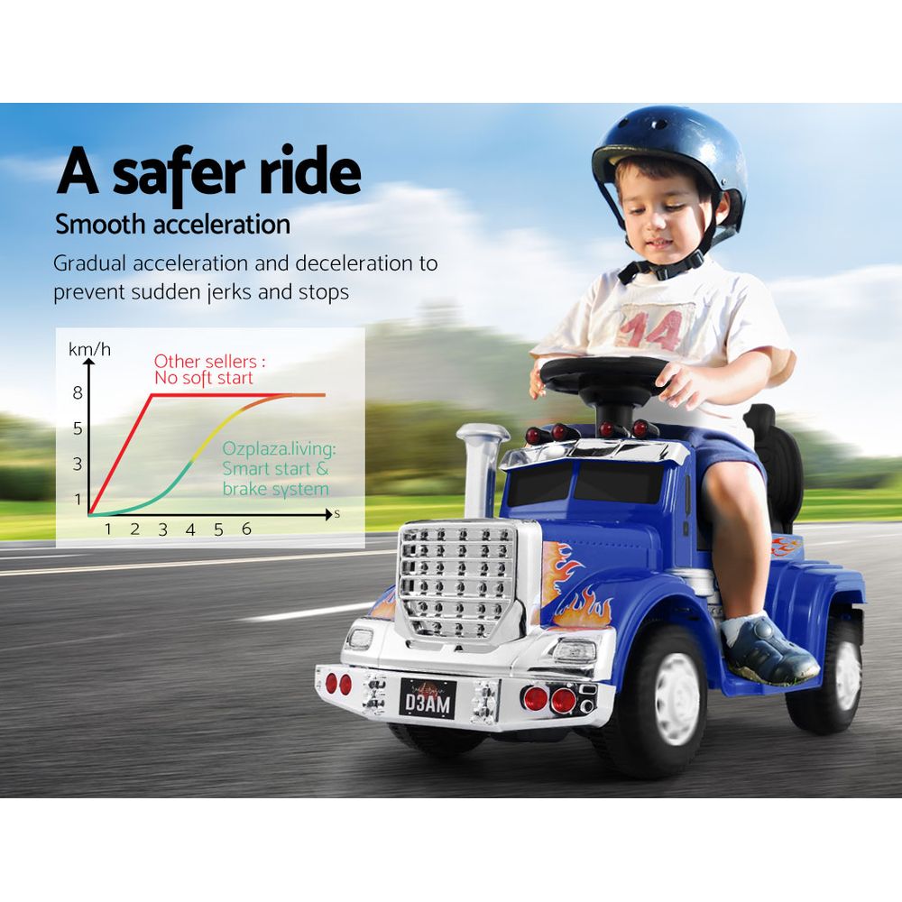 6V Kids Electric Ride-On Truck, Blue