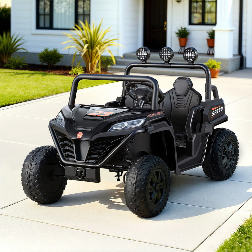 12V Kids Electric Ride On UTV with Parental Remote - Black
