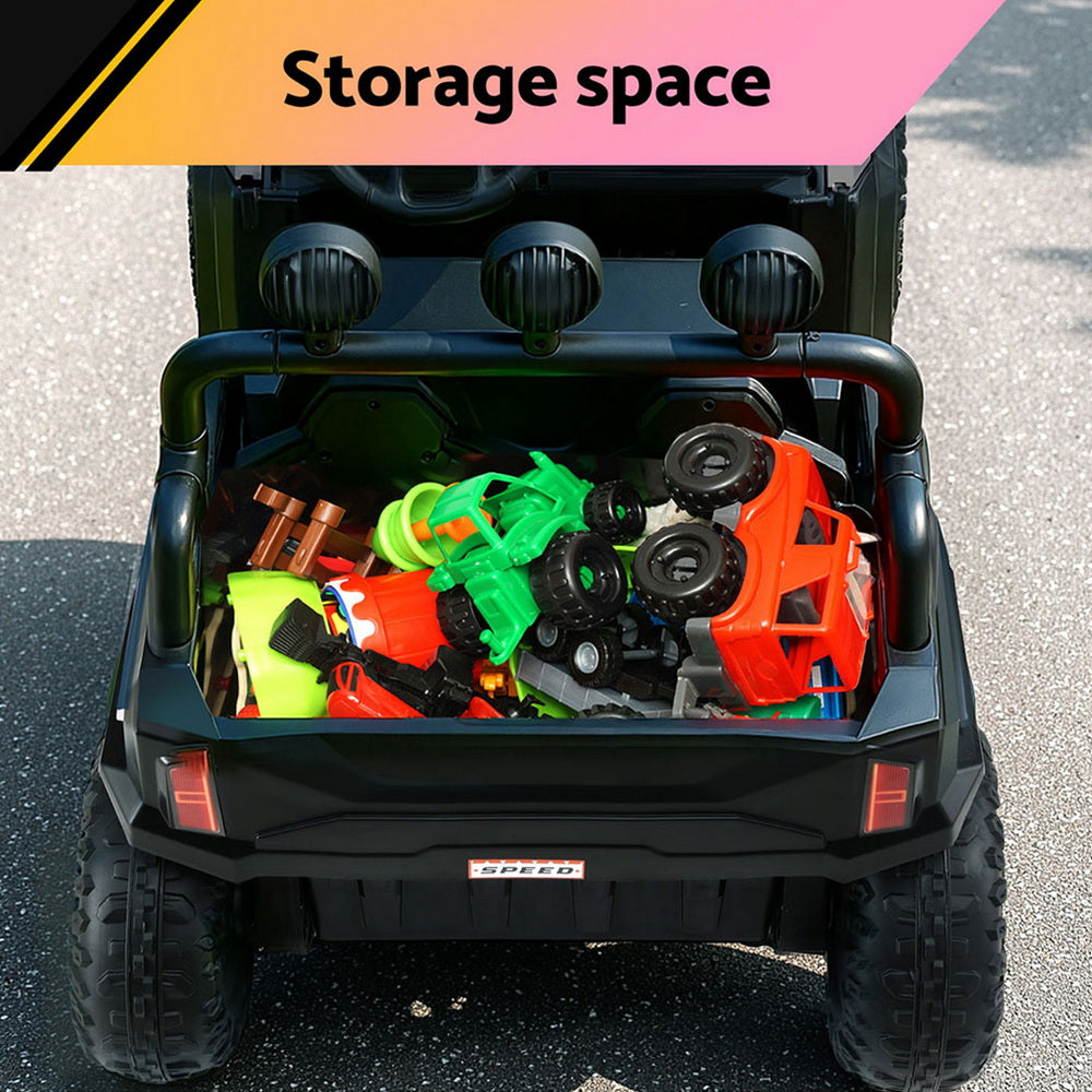 12V Kids Electric Ride On UTV with Parental Remote - Black