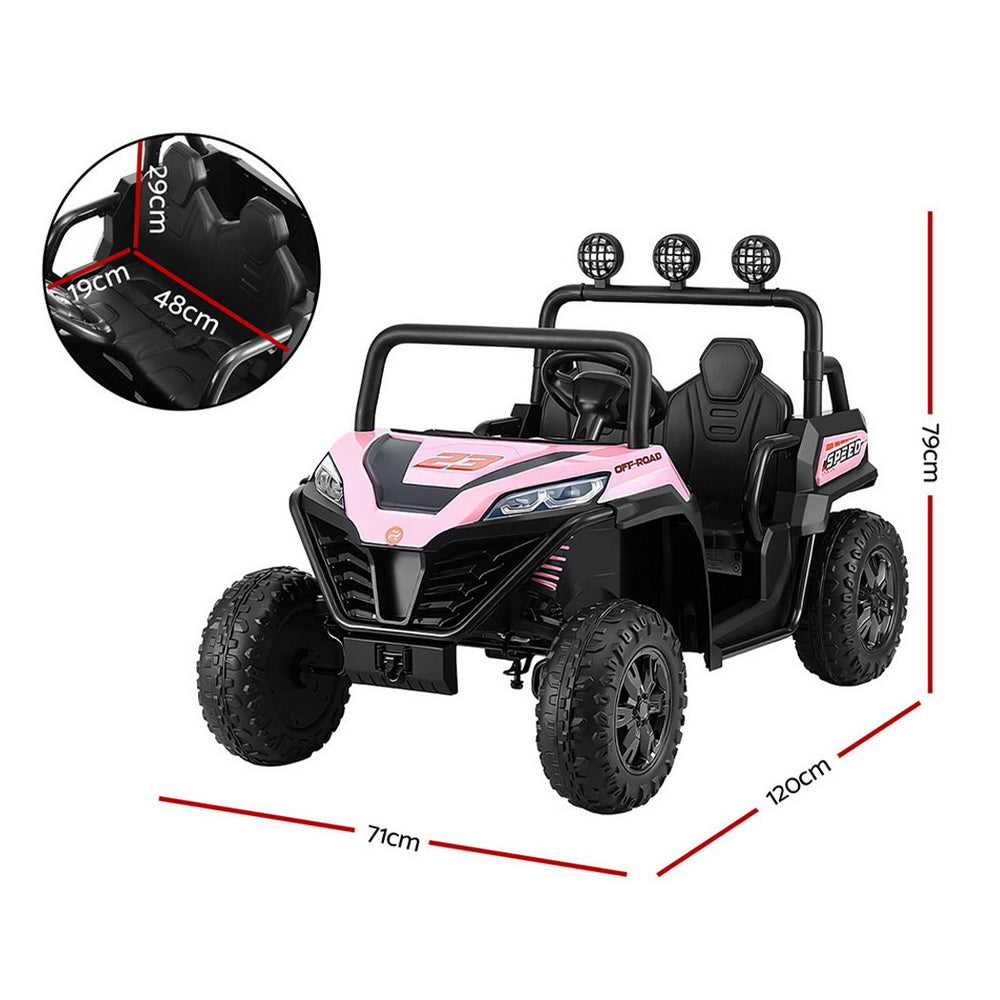 12V Kids Electric Ride On UTV with Parental Remote - Pink