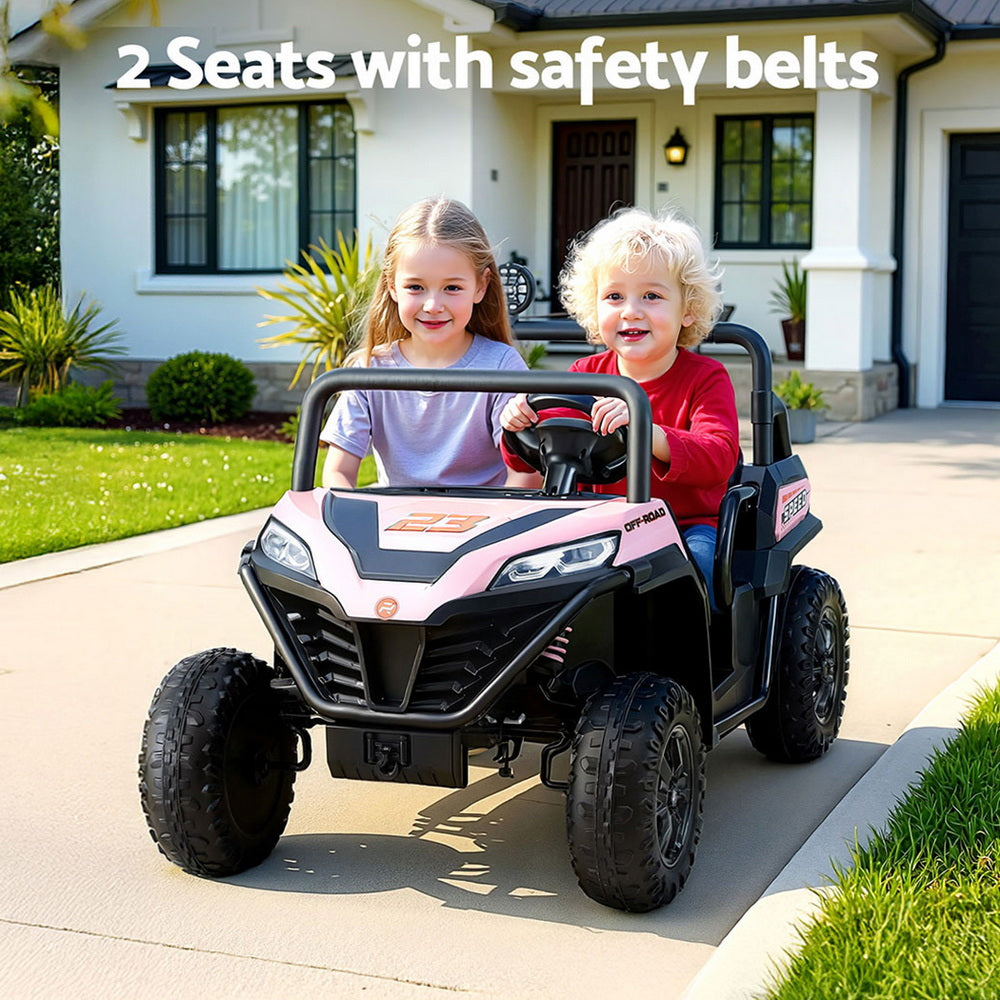 12V Kids Electric Ride On UTV with Parental Remote - Pink