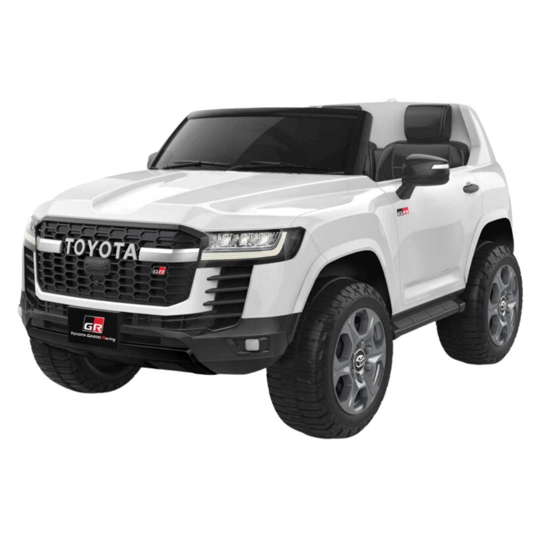 Toyota LandCruiser 12V Kids Electric Ride-On Car, White