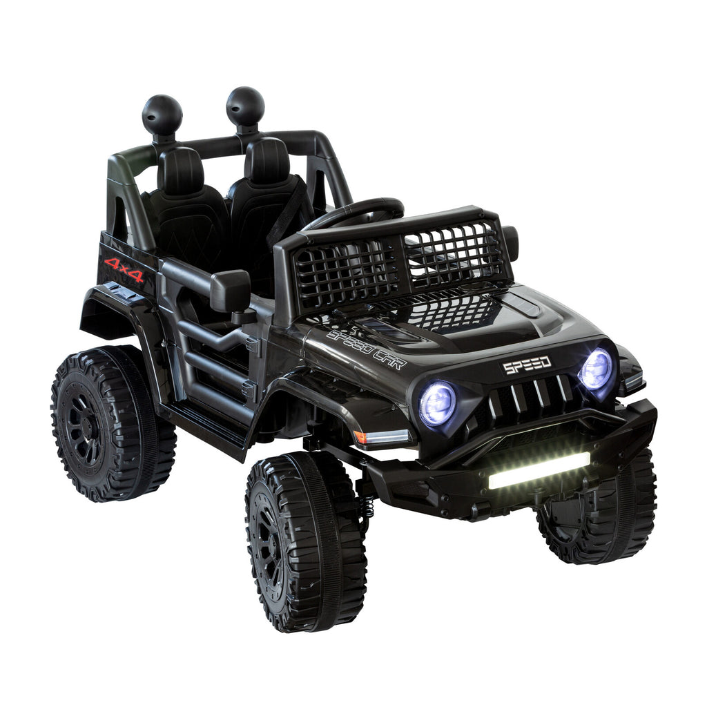 12V Jeep-Inspired Kids Electric Ride-On Car, Black