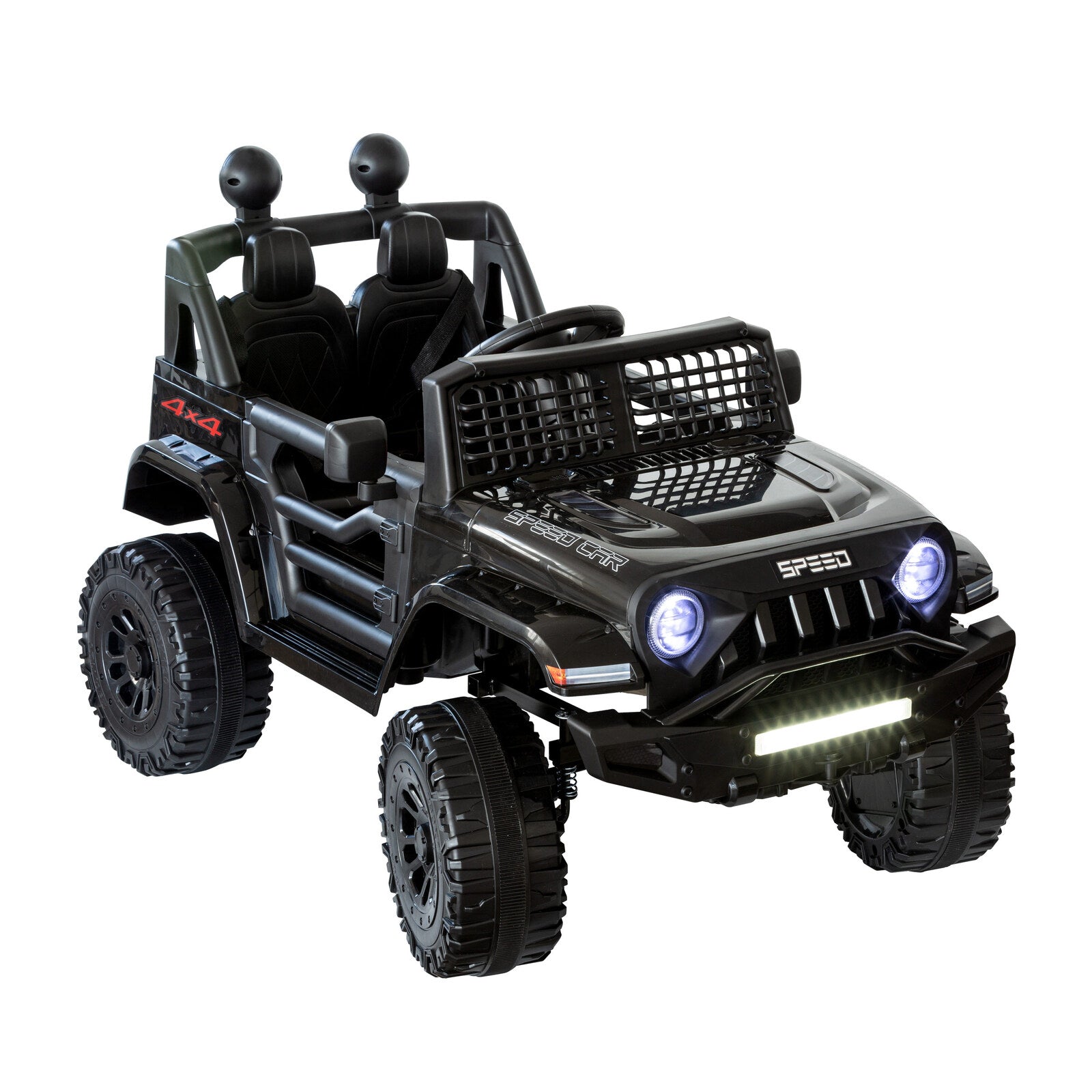 12V Jeep-Inspired Kids Electric Ride-On Car, Black