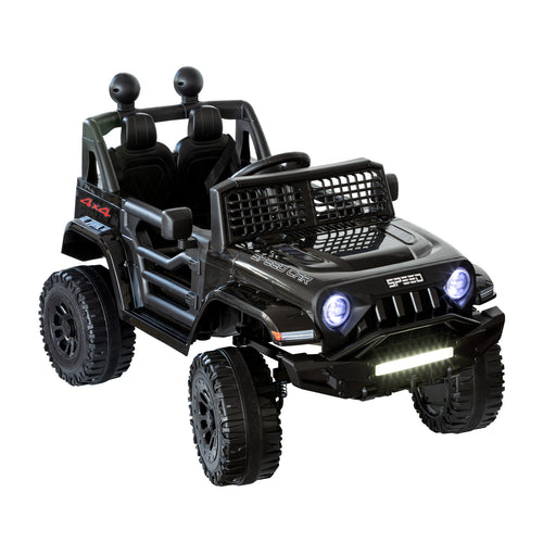 12V Jeep-Inspired Kids Electric Ride-On Car, Black