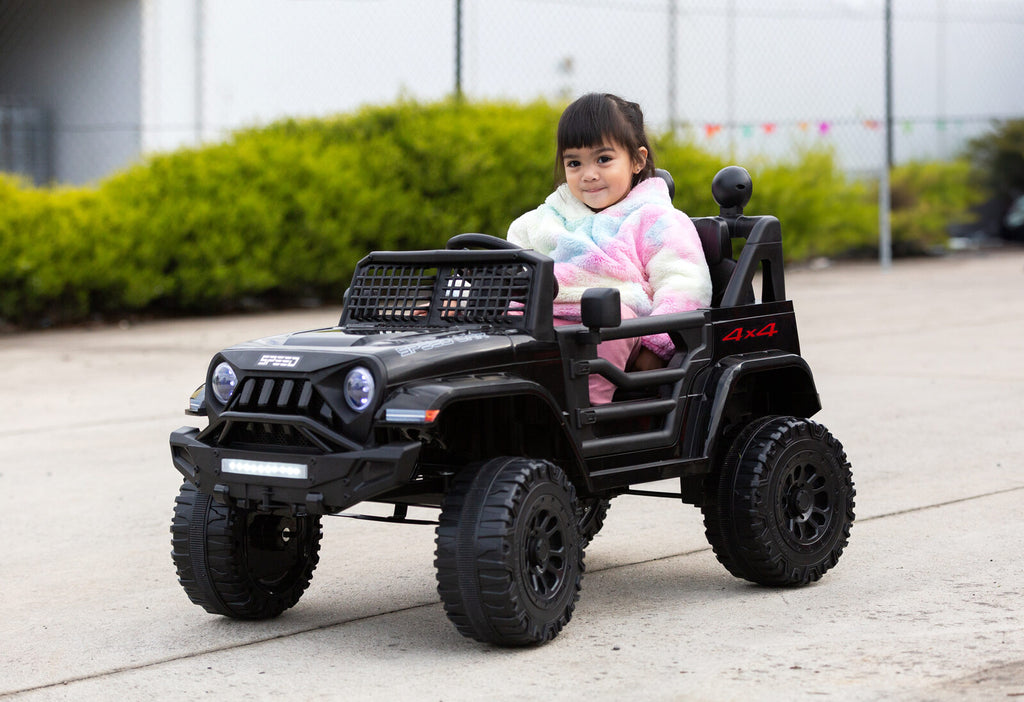 12V Jeep-Inspired Kids Electric Ride-On Car, Black