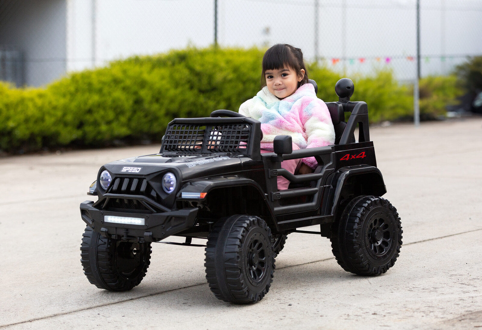 12V Jeep-Inspired Kids Electric Ride-On Car, Black