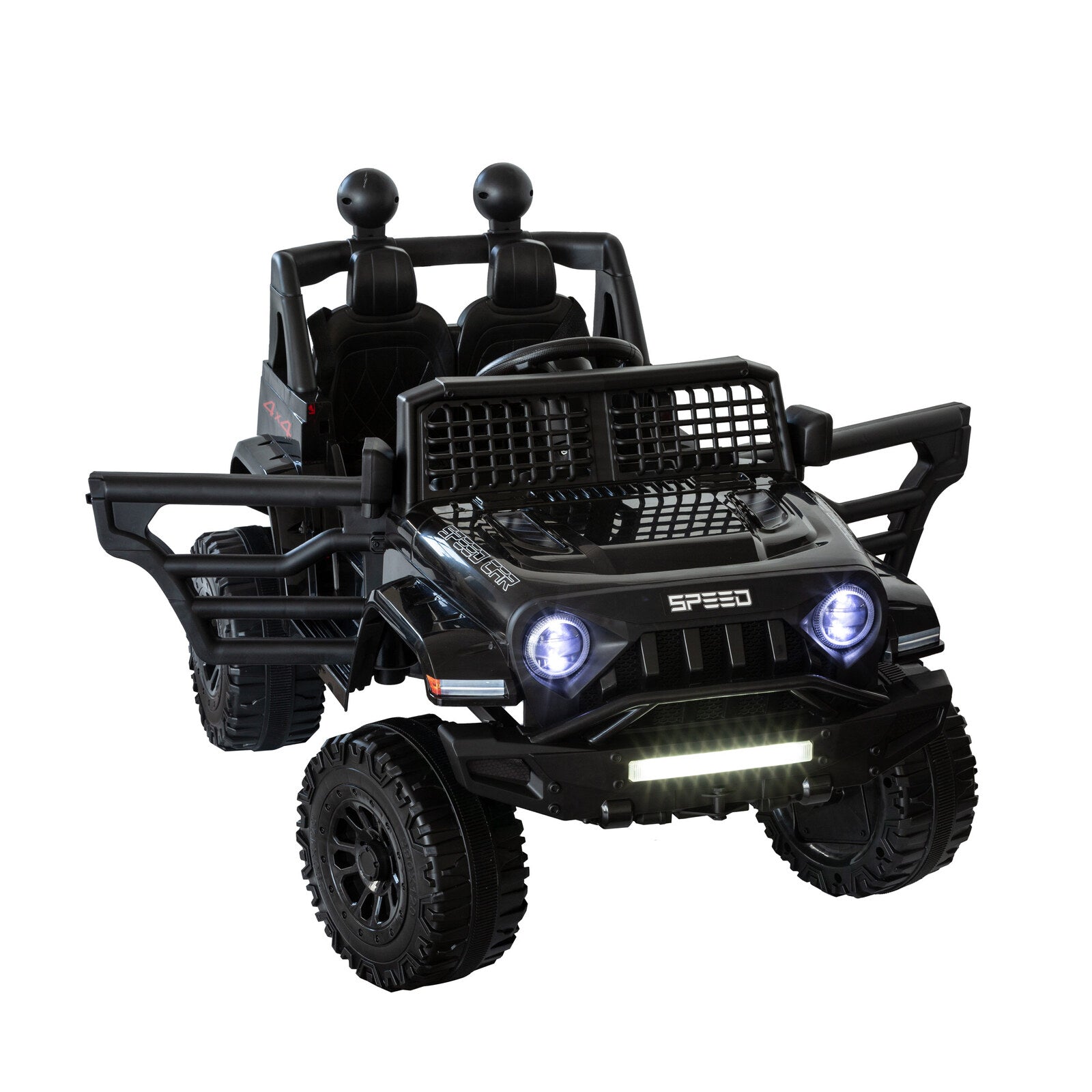 12V Jeep-Inspired Kids Electric Ride-On Car, Black