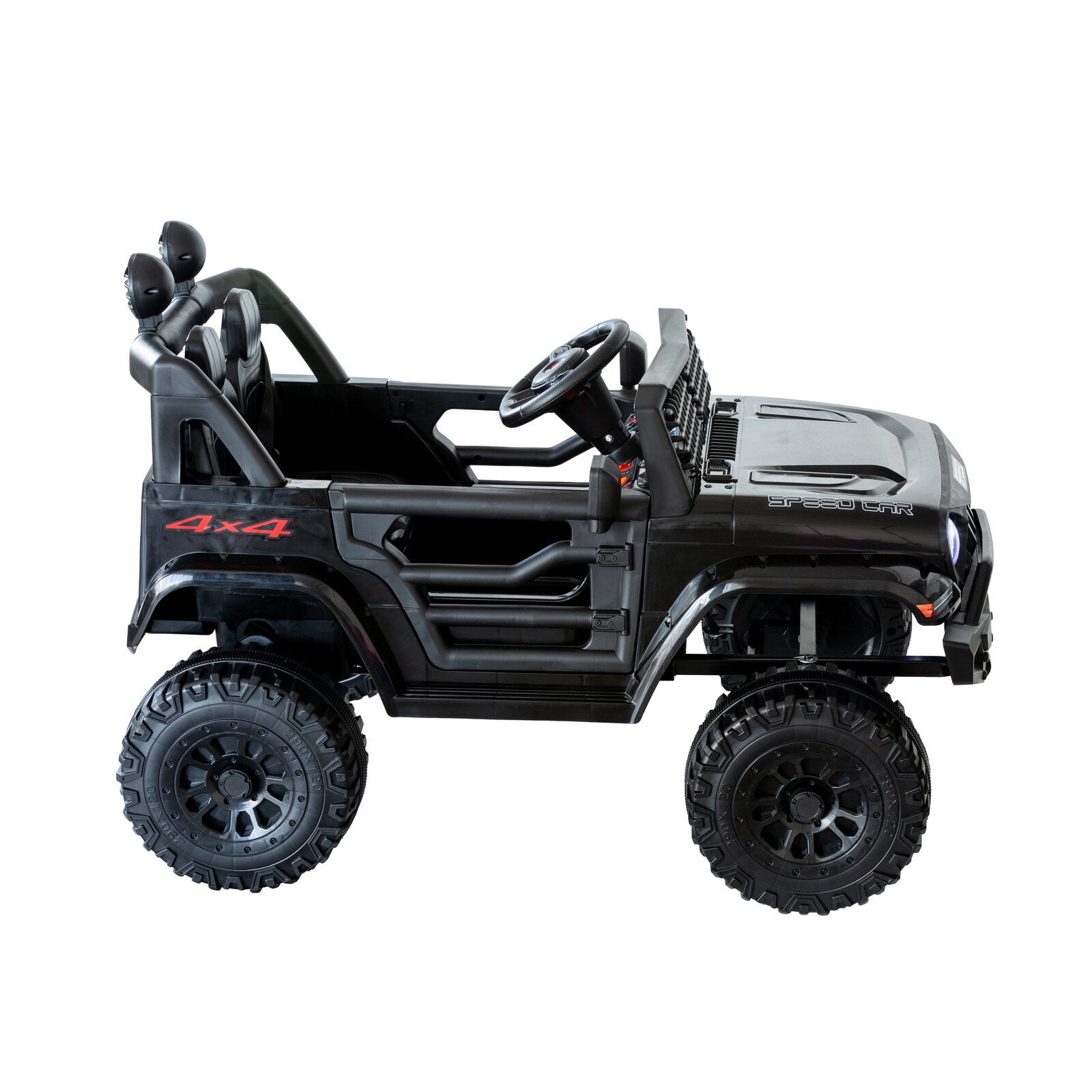 12V Jeep-Inspired Kids Electric Ride-On Car, Black