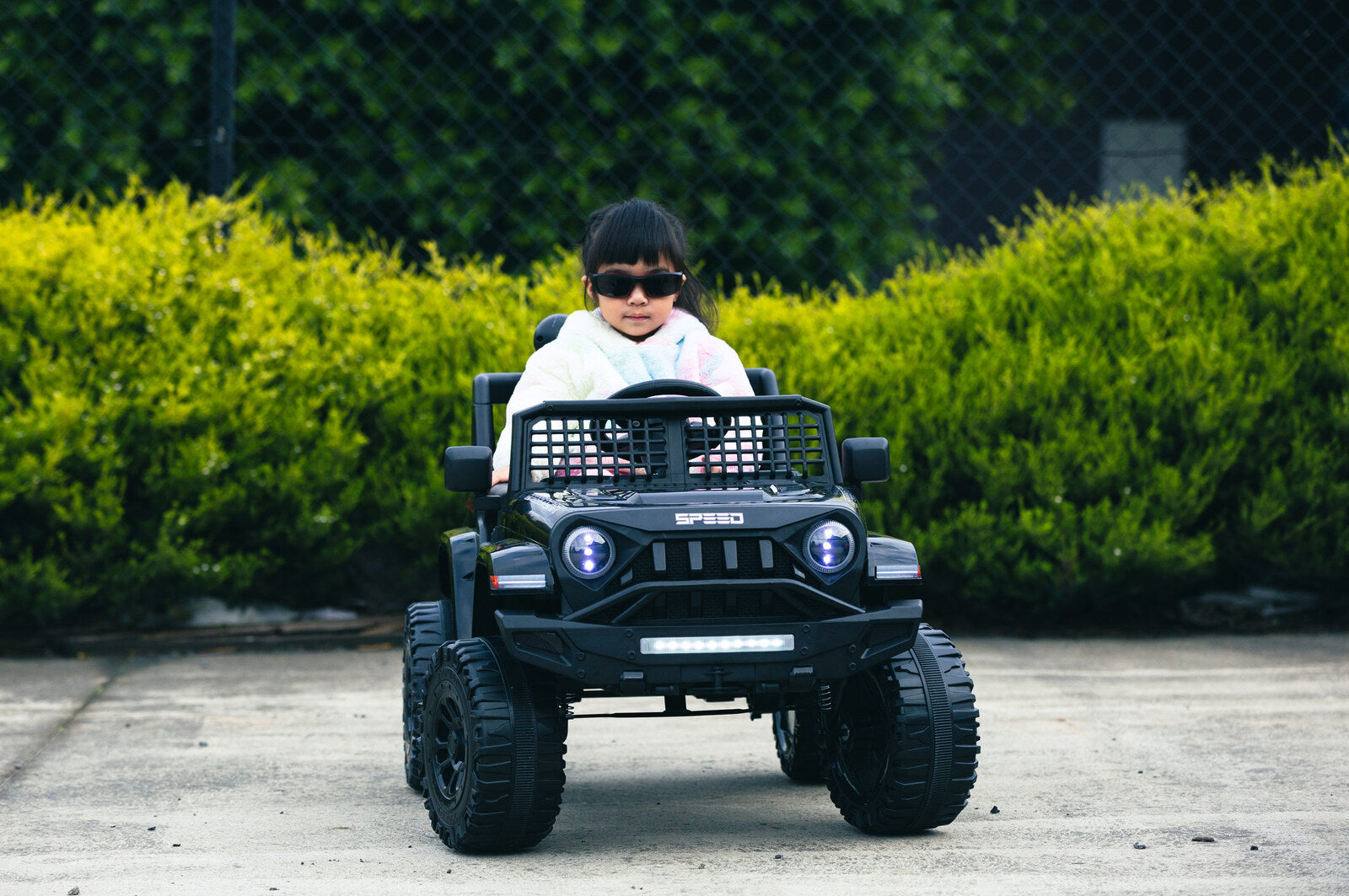 12V Jeep-Inspired Kids Electric Ride-On Car, Black