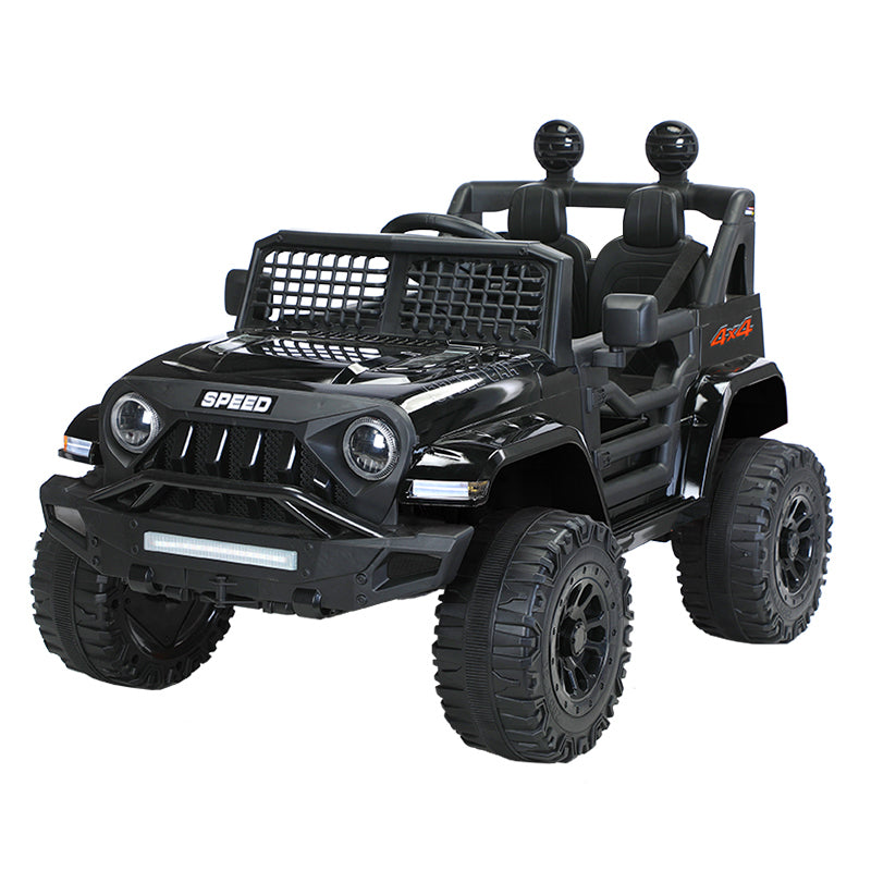 12V Jeep-Inspired Kids Electric Ride-On Car, Black